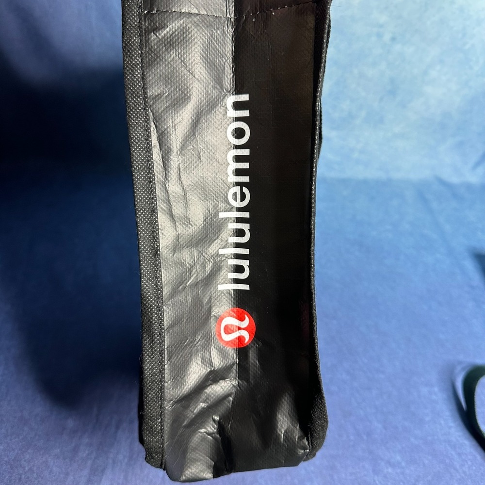 Lululemon Lot of 2 Small Reusable Shopping Tote Bags Forest Green & Be All Print - Picture 8 of 10